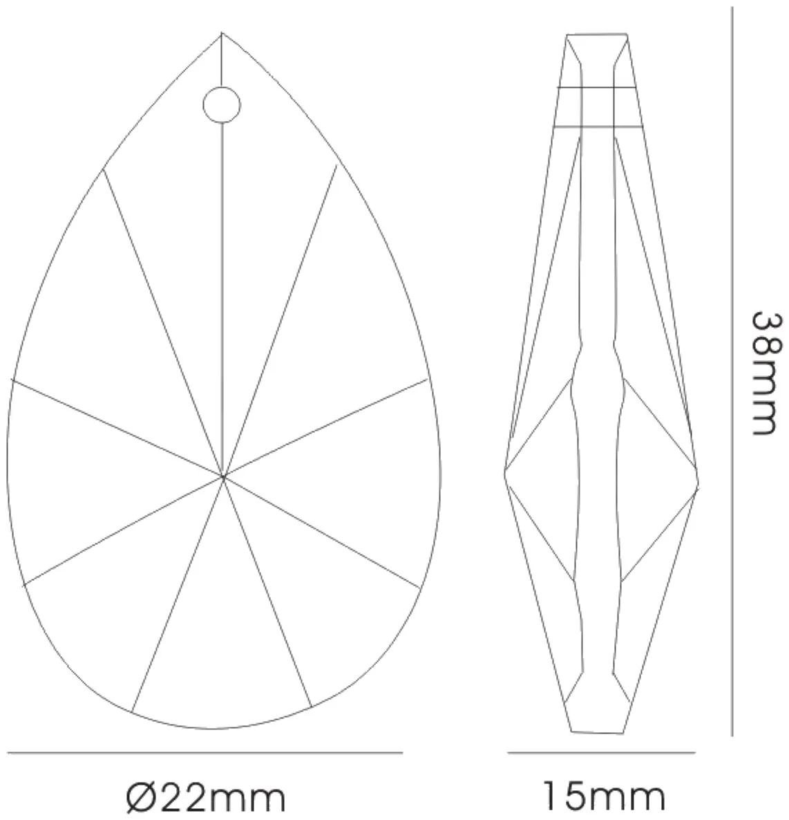 Crystal Star Pendalogue Without Ring 38mm C20133  Diyas Crystal Pendalogue